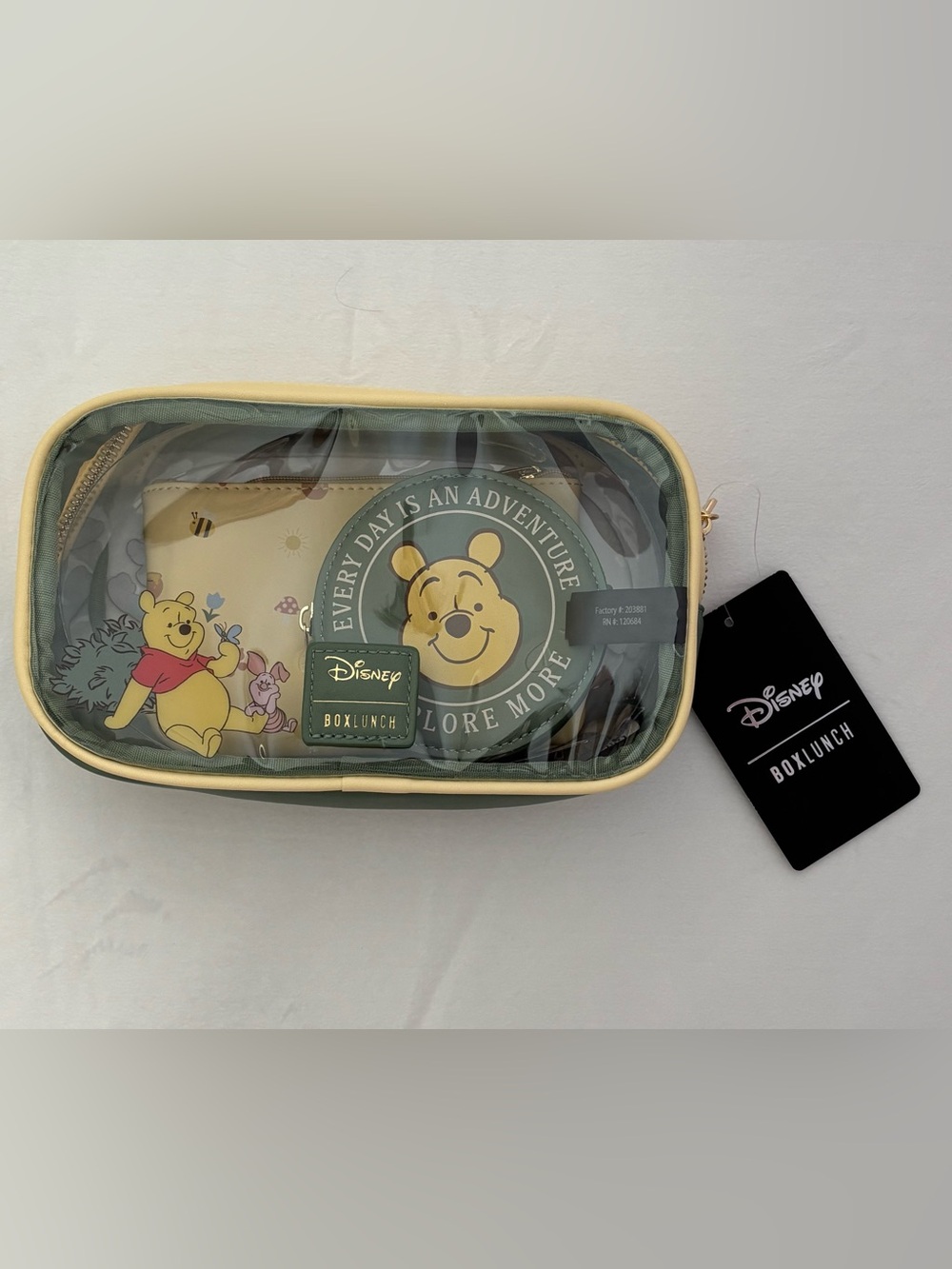 Disney BoxLunch Winnie the Pooh Walking Characters Cosmetic Bag Set NWT